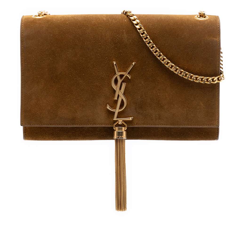 Saint Laurent Medium Suede Monogram Kate Tassel Crossbody