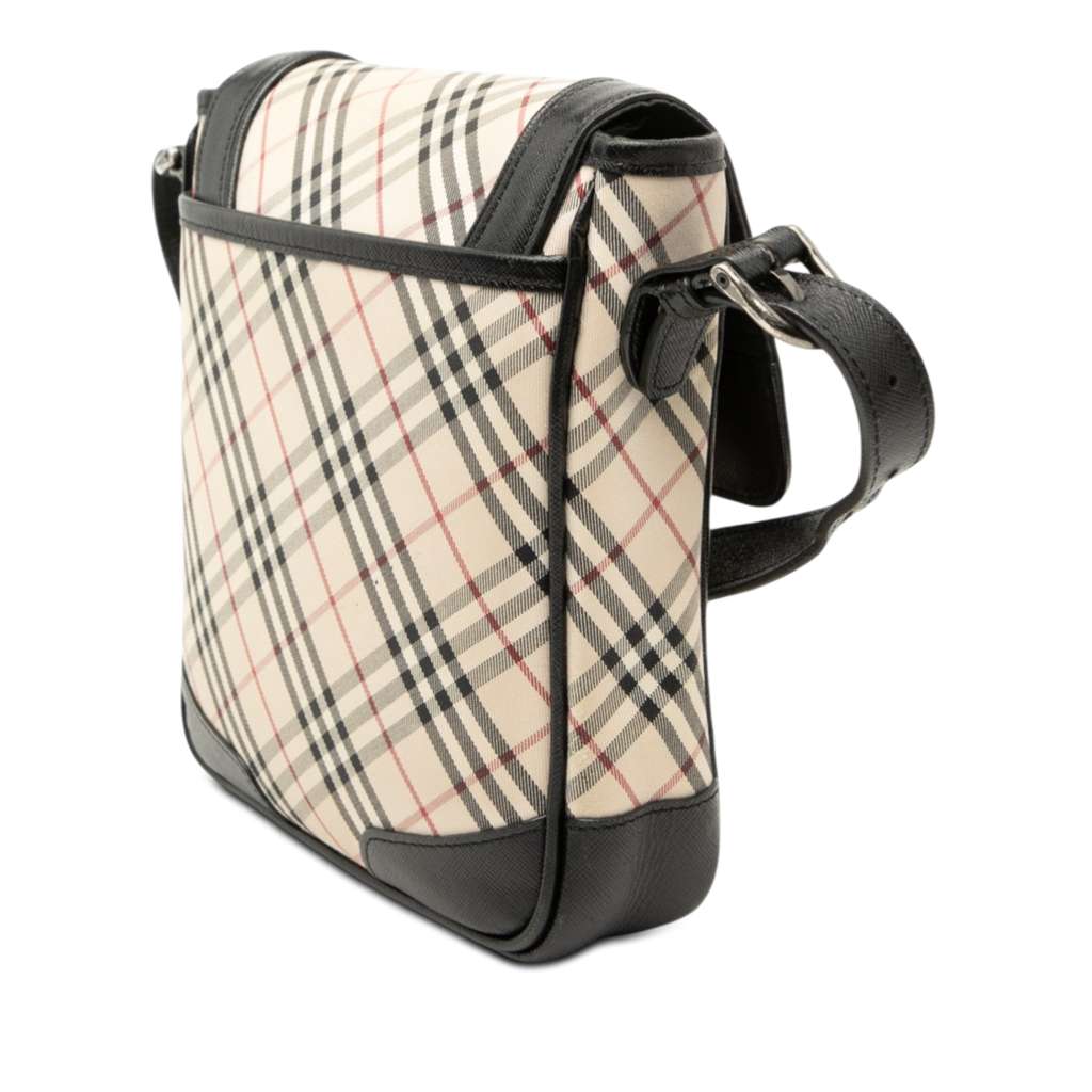 Burberry Nova Check Canvas Crossbody Beige Canvas Good condition - Back View