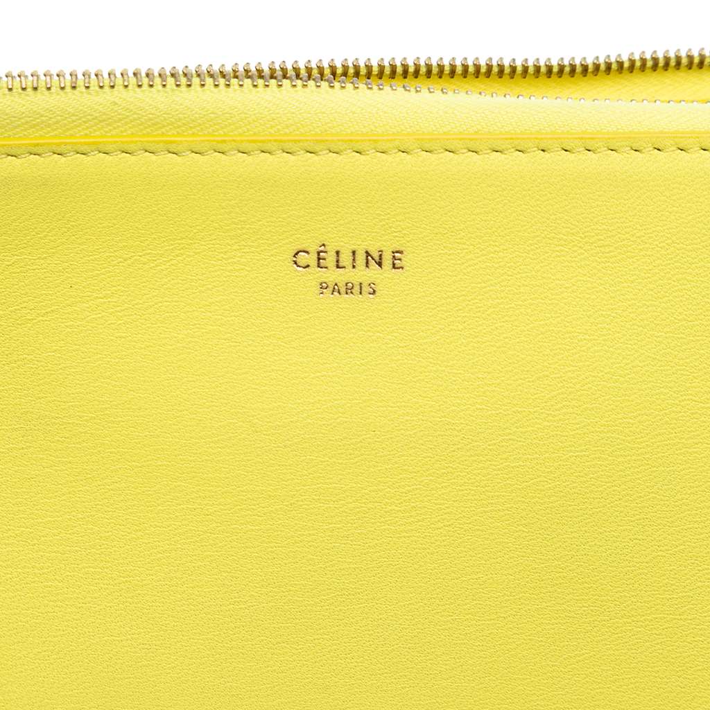 Celine Bicolor Leather Solo Clutch Yellow Leather Good condition - Box View