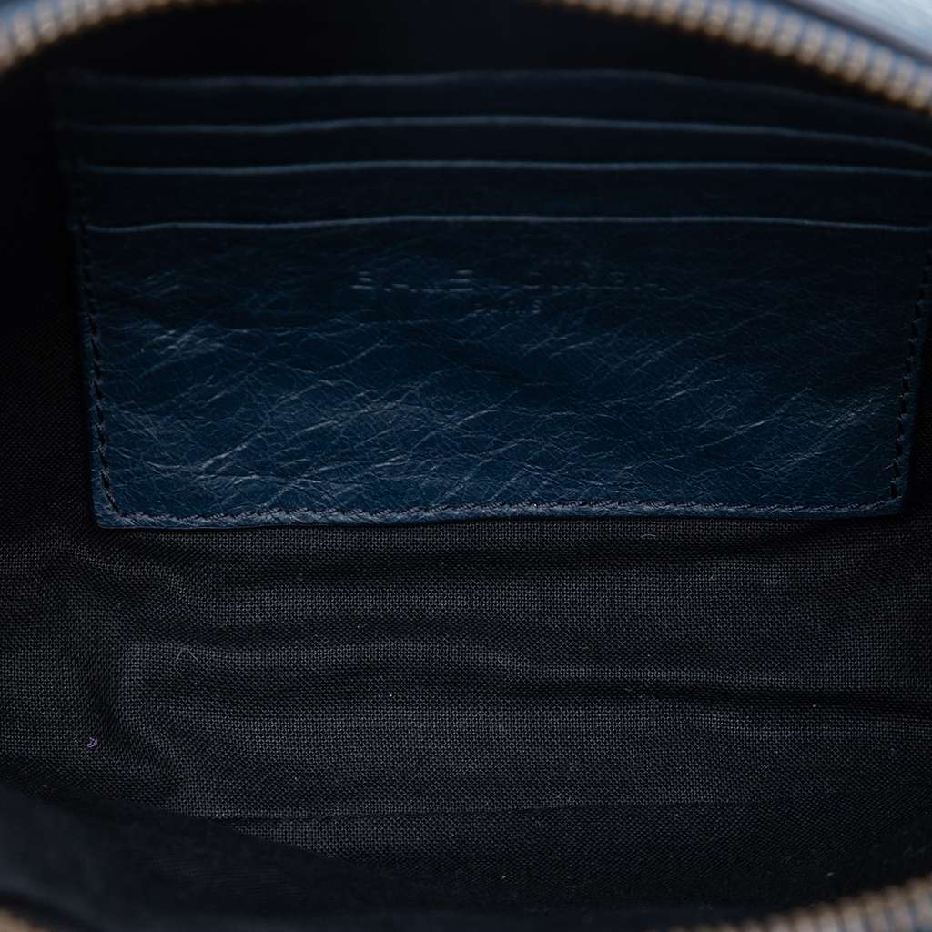 Balenciaga Lambskin Motocross Classic Reporter XS Blue Leather Good condition - Model View