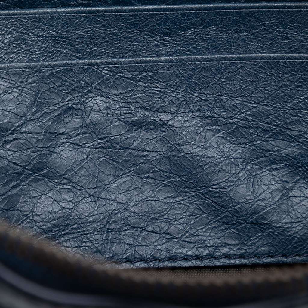 Balenciaga Lambskin Motocross Classic Reporter XS Blue Leather Good condition - Box View