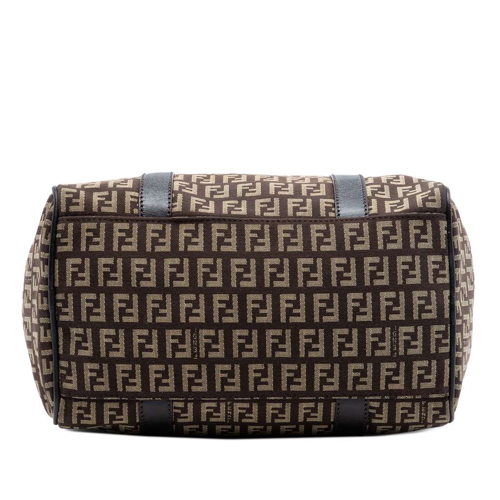 Fendi Zucchino Canvas Forever Boston Bag Brown Canvas Good condition - Inside View