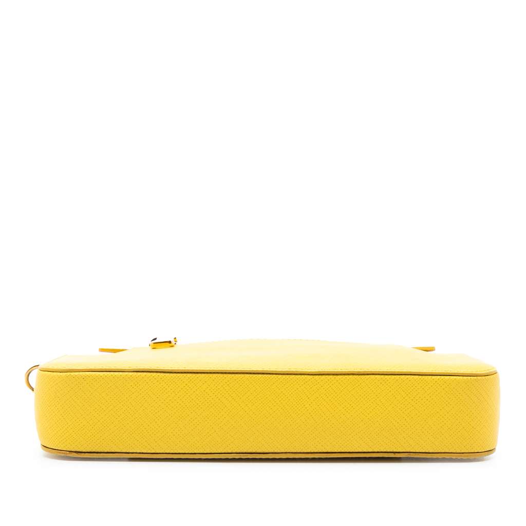 Prada Saffiano Lux Front Pocket Crossbody Yellow Leather Good condition - Inside View