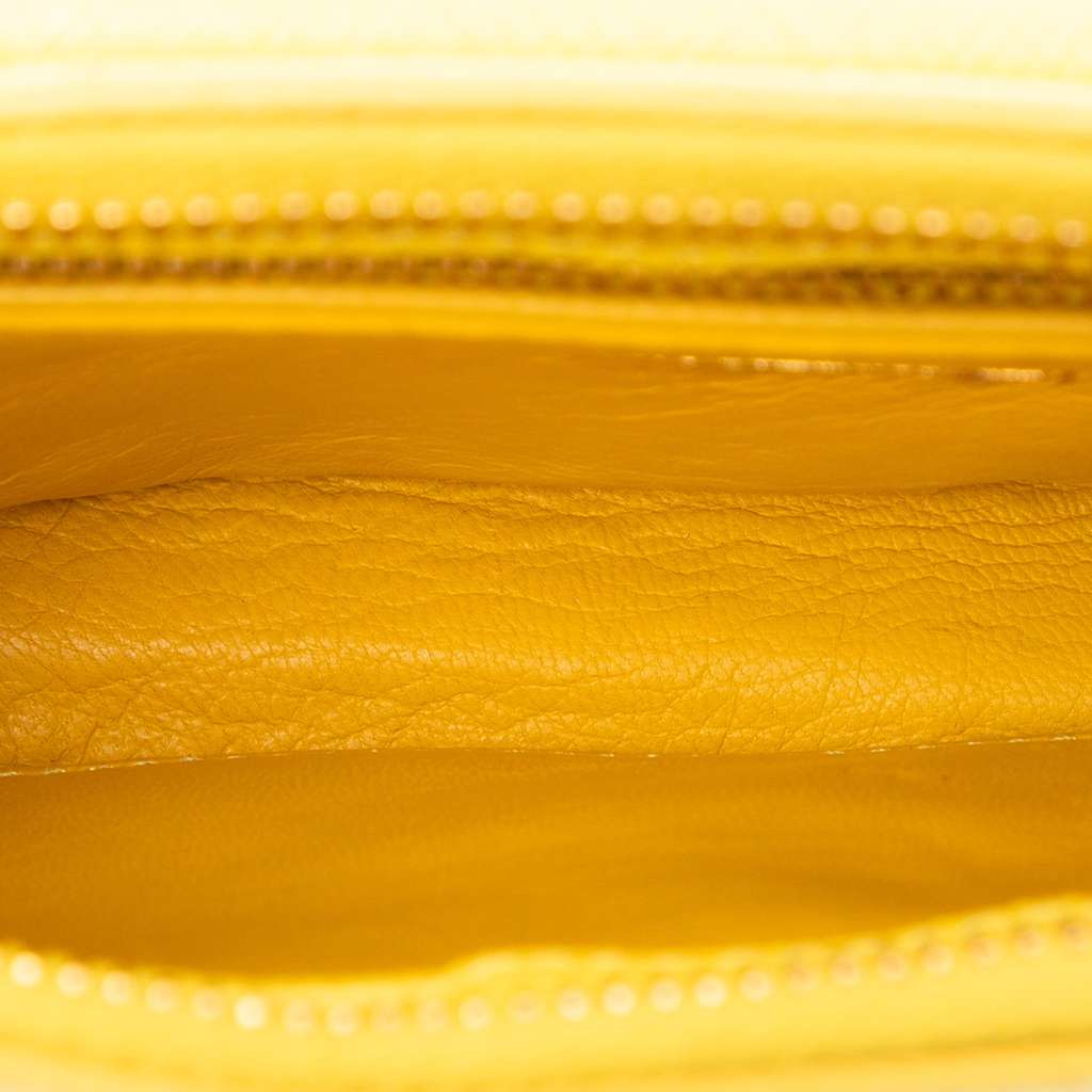 Prada Saffiano Lux Front Pocket Crossbody Yellow Leather Good condition - Model View