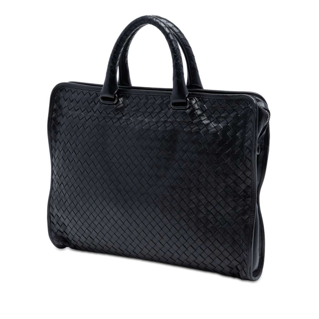 Bottega Veneta Nappa Intrecciato Briefcase Black Leather Good condition - Back View