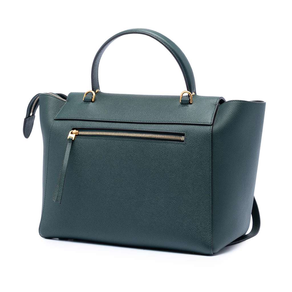 Celine Mini Grained Calfskin Belt Bag Green Leather Good condition - Back View