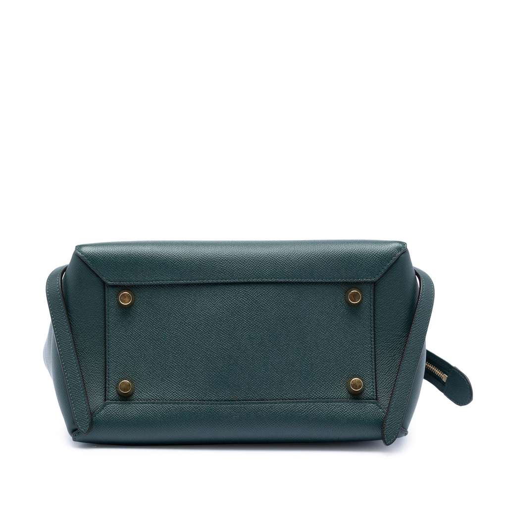 Celine Mini Grained Calfskin Belt Bag Green Leather Good condition - Inside View