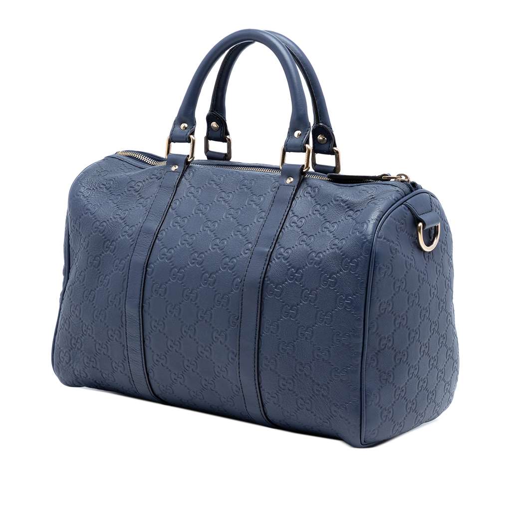 Gucci Medium Guccissima Joy Boston Bag Blue Leather Good condition - Back View