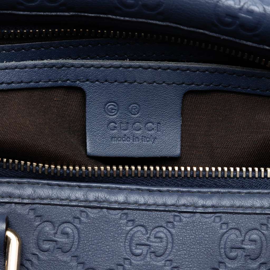 Gucci Medium Guccissima Joy Boston Bag Blue Leather Good condition - Box View