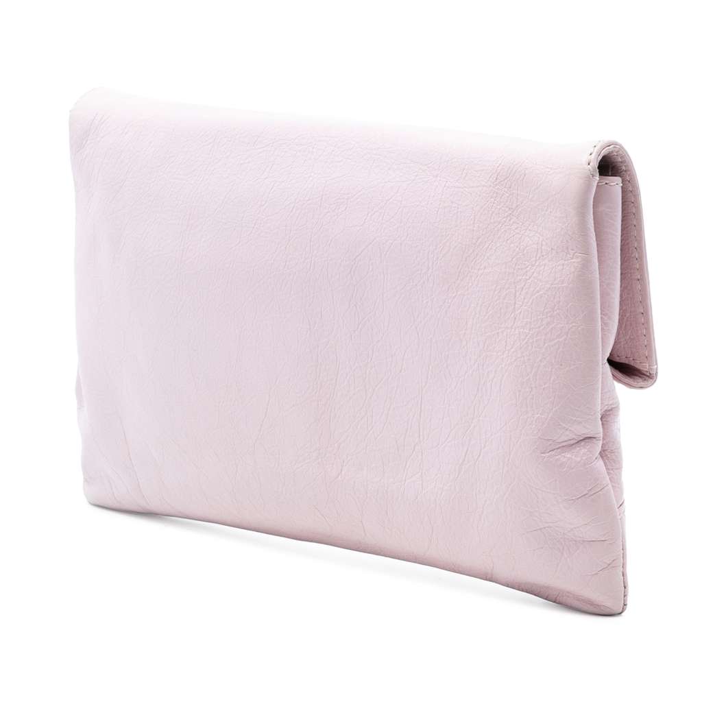 Balenciaga Lambskin Motocross Giant 12 Envelope Clutch Pink Leather Good condition - Back View
