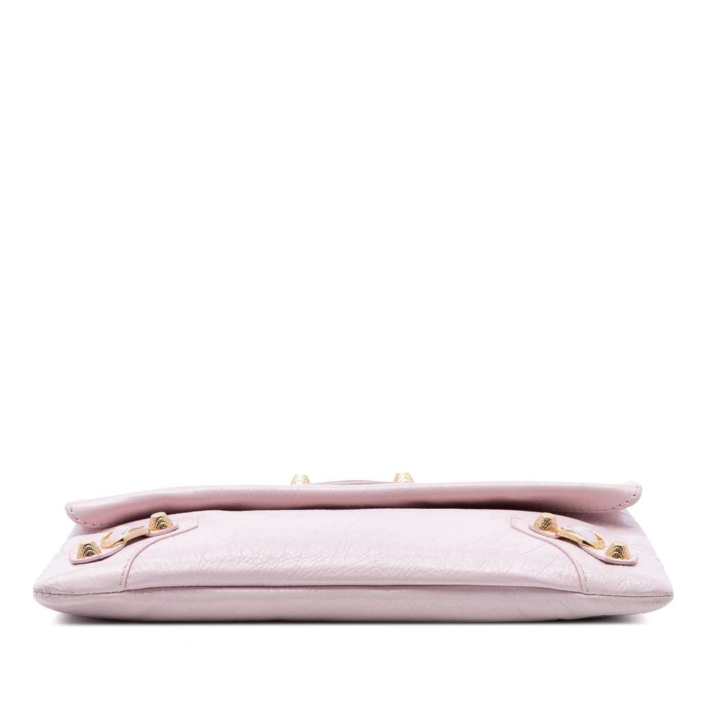 Balenciaga Lambskin Motocross Giant 12 Envelope Clutch Pink Leather Good condition - Inside View