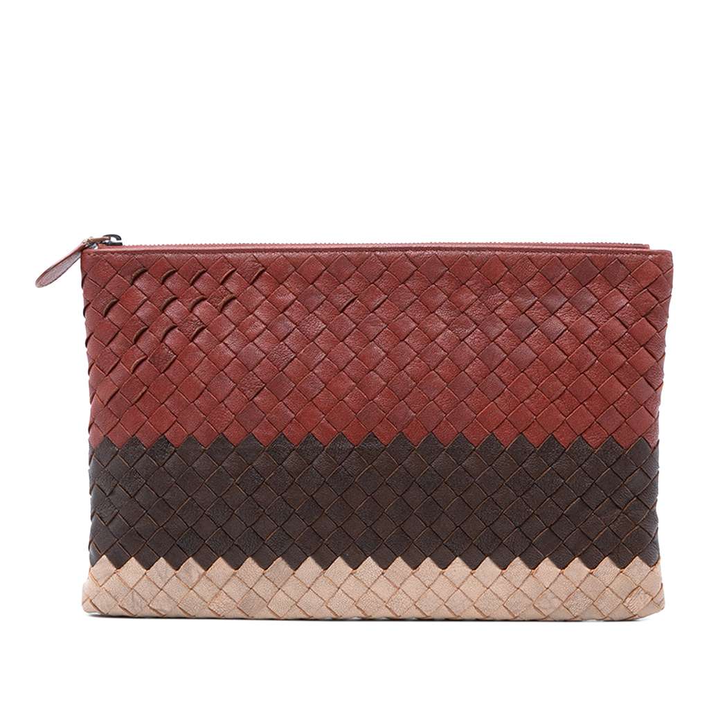 Bottega Veneta Tricolor Nappa Intrecciato Clutch