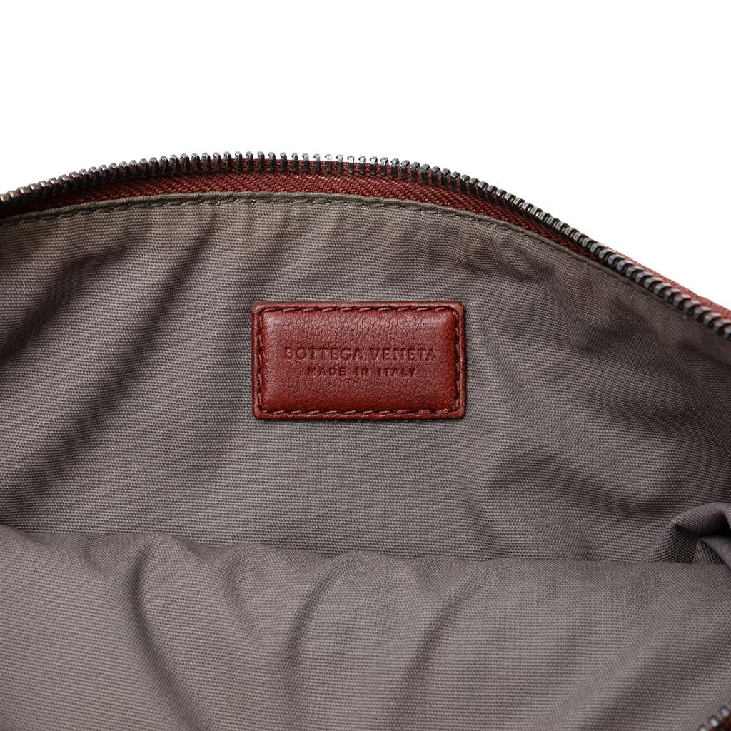 Bottega Veneta Tricolor Nappa Intrecciato Clutch Red Leather Good condition - Box View