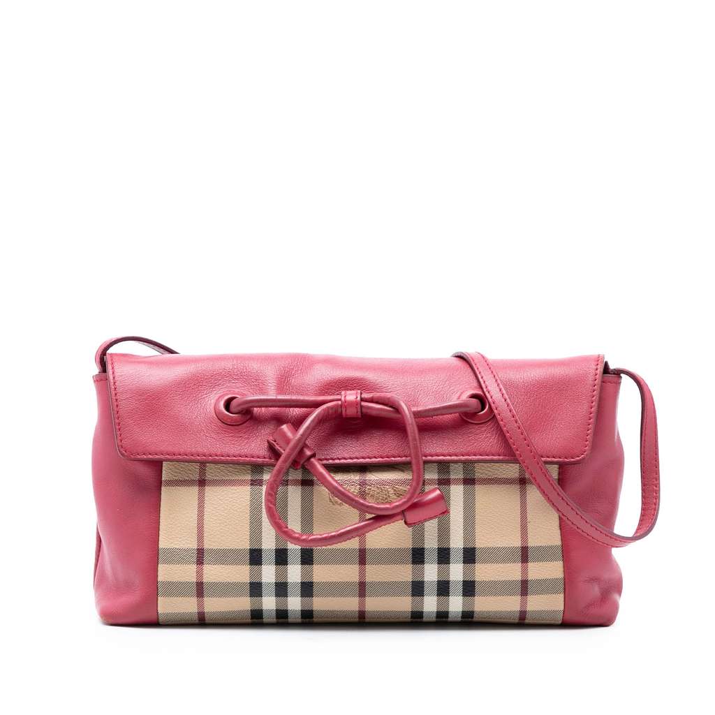 Burberry Haymarket Check Coated Canvas Leah Crossbody