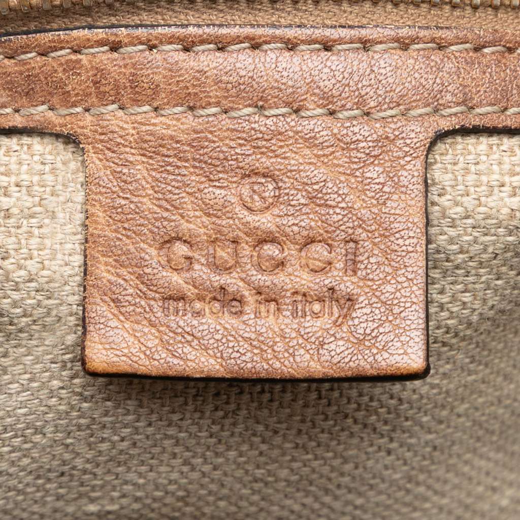 Gucci Medium Guccissima Bamboo Tassel Tote Brown Leather Good condition - Box View