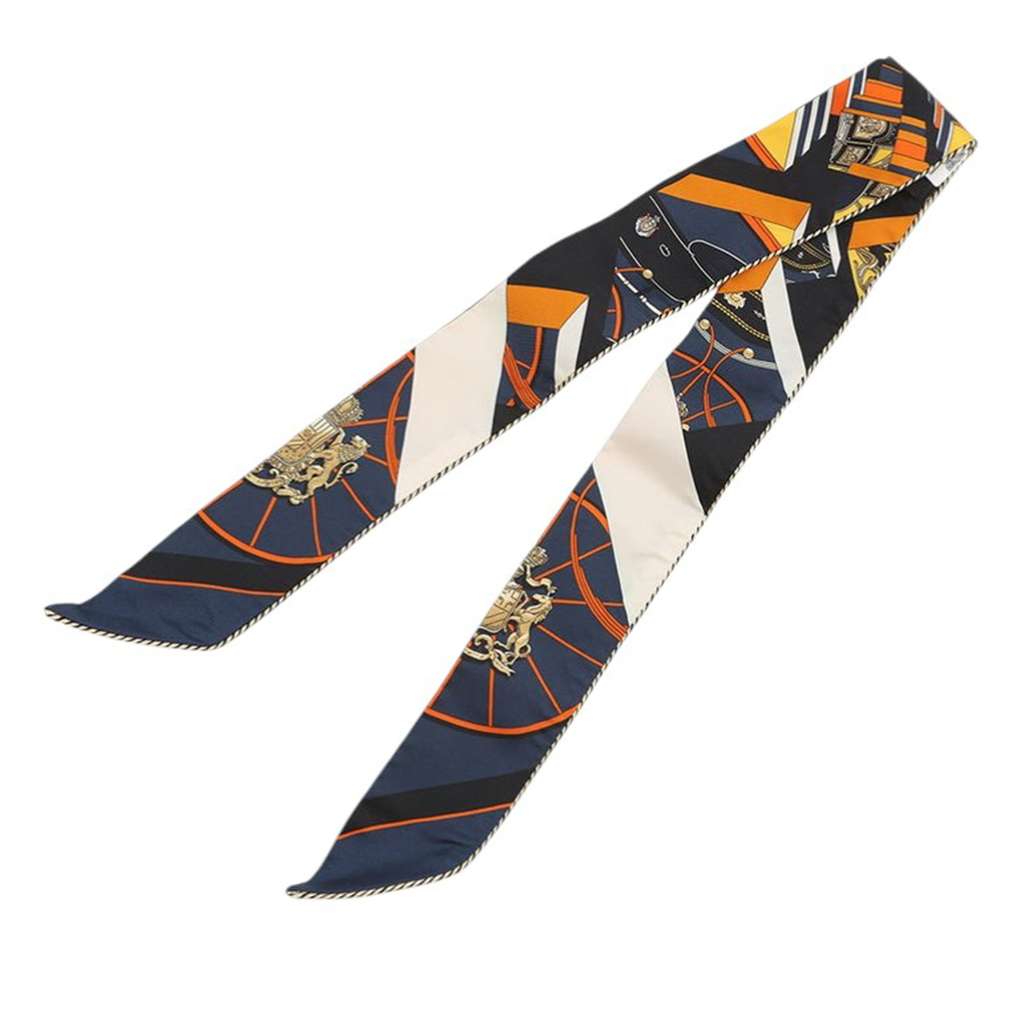 Hermès Springs Springs Baguette Silk Twilly Blue Silk Good condition - Inside View