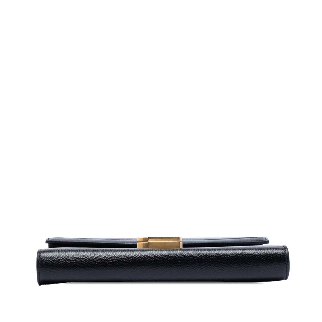 Saint Laurent Grain De Poudre Monogram Cassandra Chain Wallet Black Leather Good condition - Inside View