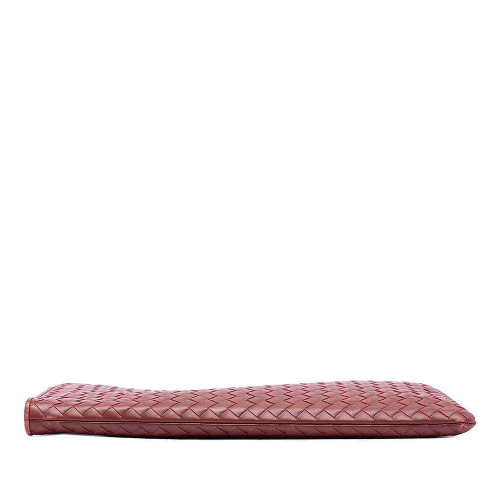 Bottega Veneta Nappa Intrecciato Clutch Red Leather Good condition - Inside View