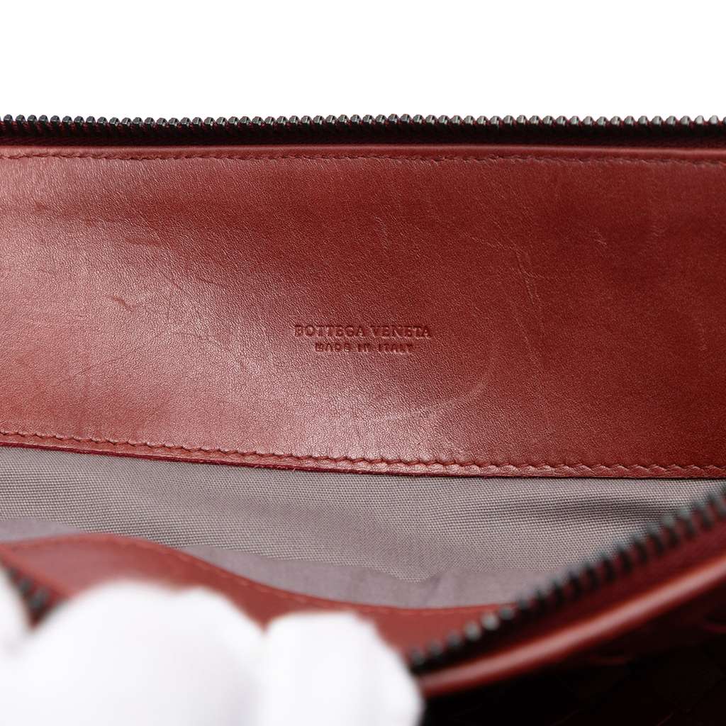 Bottega Veneta Nappa Intrecciato Clutch Red Leather Good condition - Box View