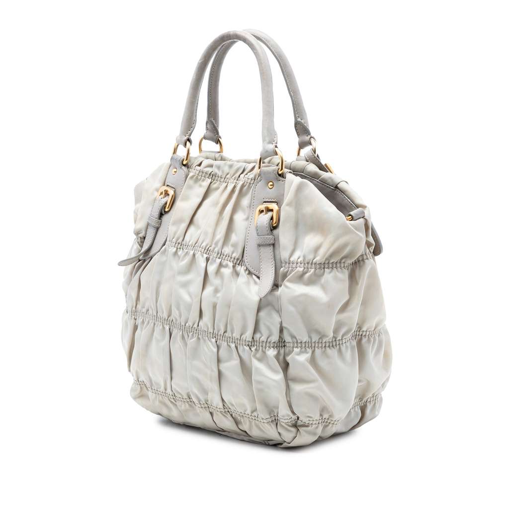 Prada Tessuto Gaufre Satchel Grey Good condition - Back View