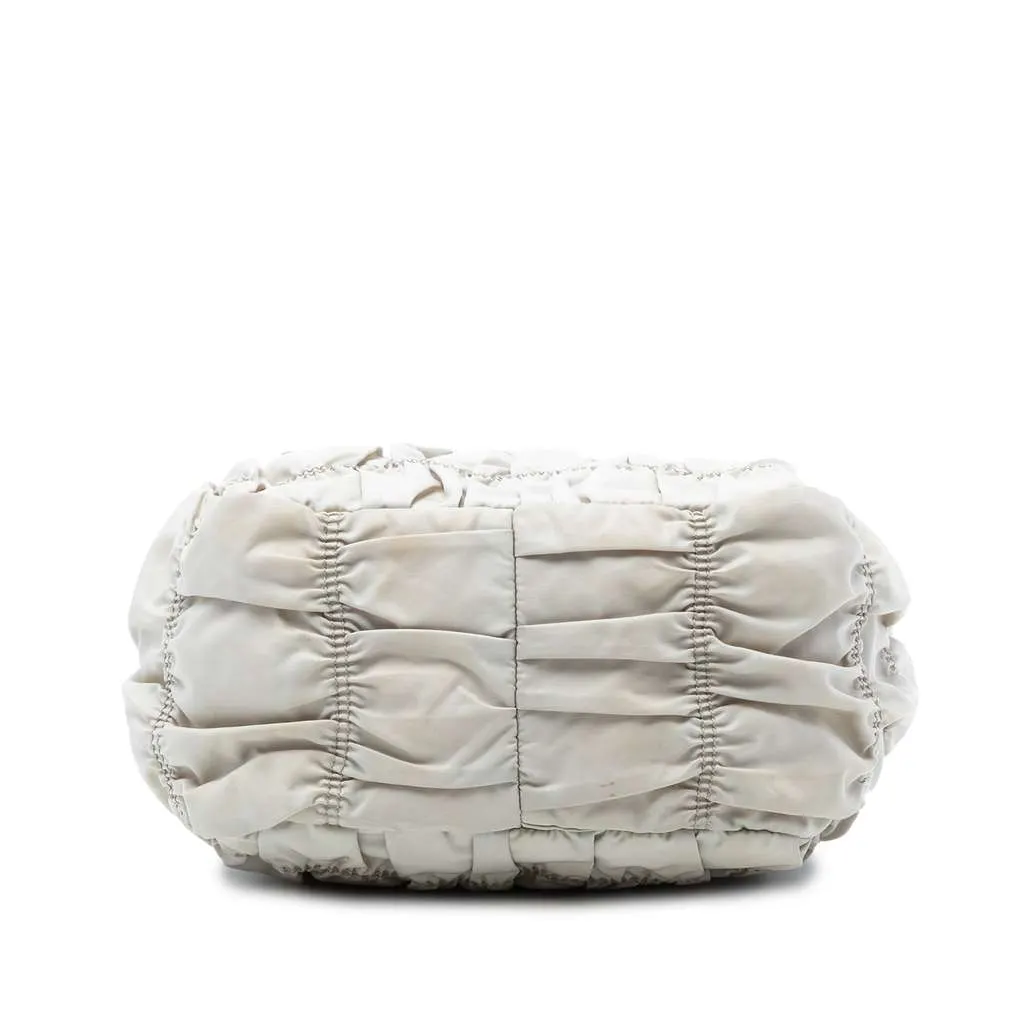 Prada Tessuto Gaufre Satchel Grey Polyamide Good - Inside View