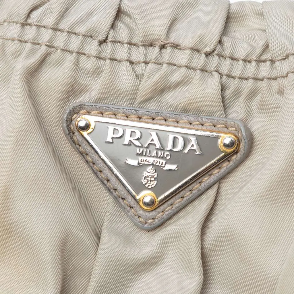 Prada Tessuto Gaufre Satchel Grey Polyamide Good - Box View
