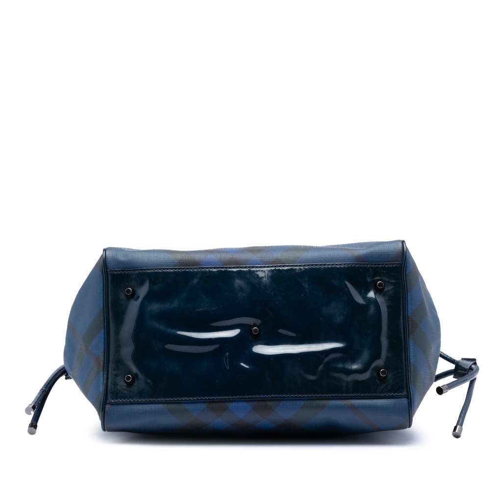 Burberry Supernova Check Ombre Coated Canvas Bilmore Tote Blue Canvas Good condition - Inside View