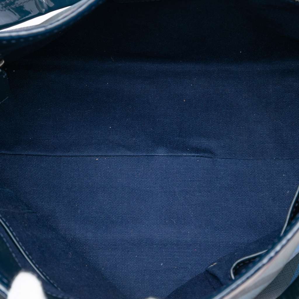 Burberry Supernova Check Ombre Coated Canvas Bilmore Tote Blue Canvas Good condition - Model View
