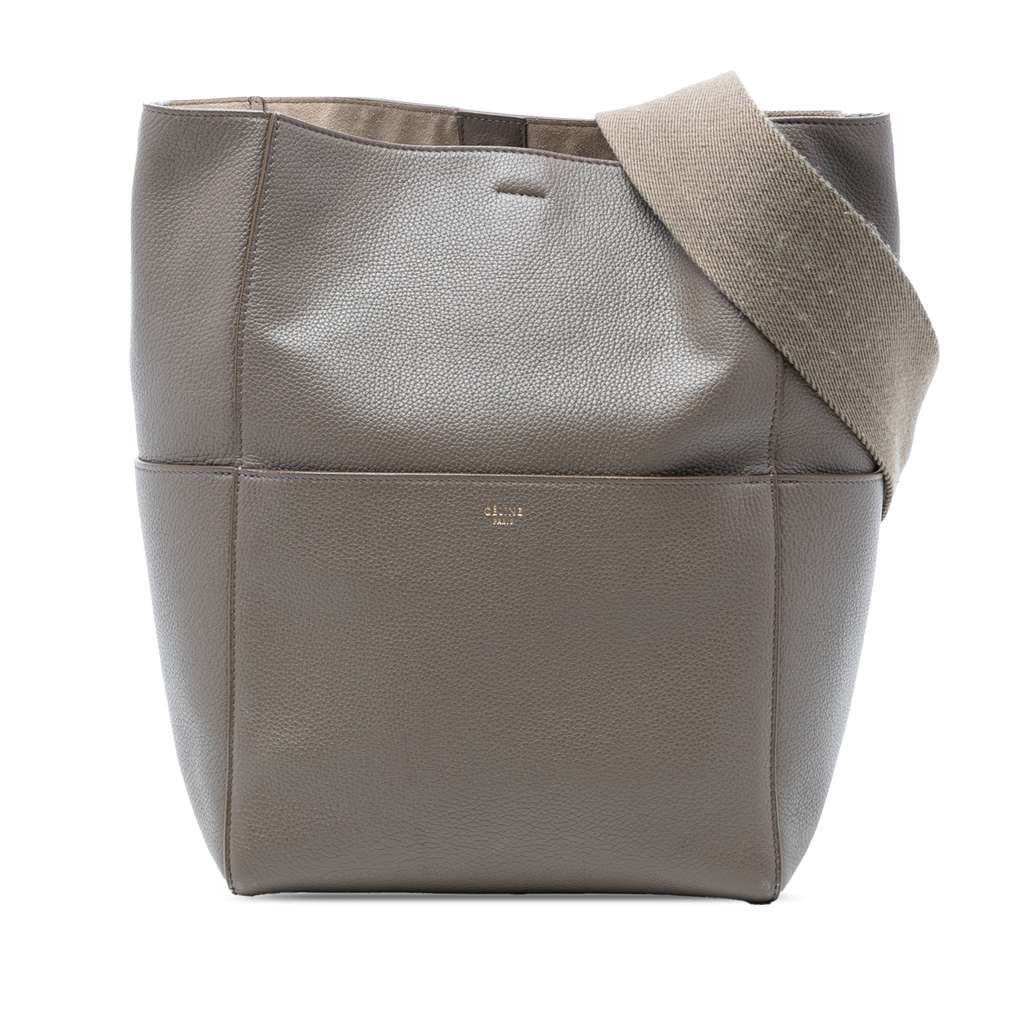 Celine Medium Leather Seau Sangle Bucket Bag