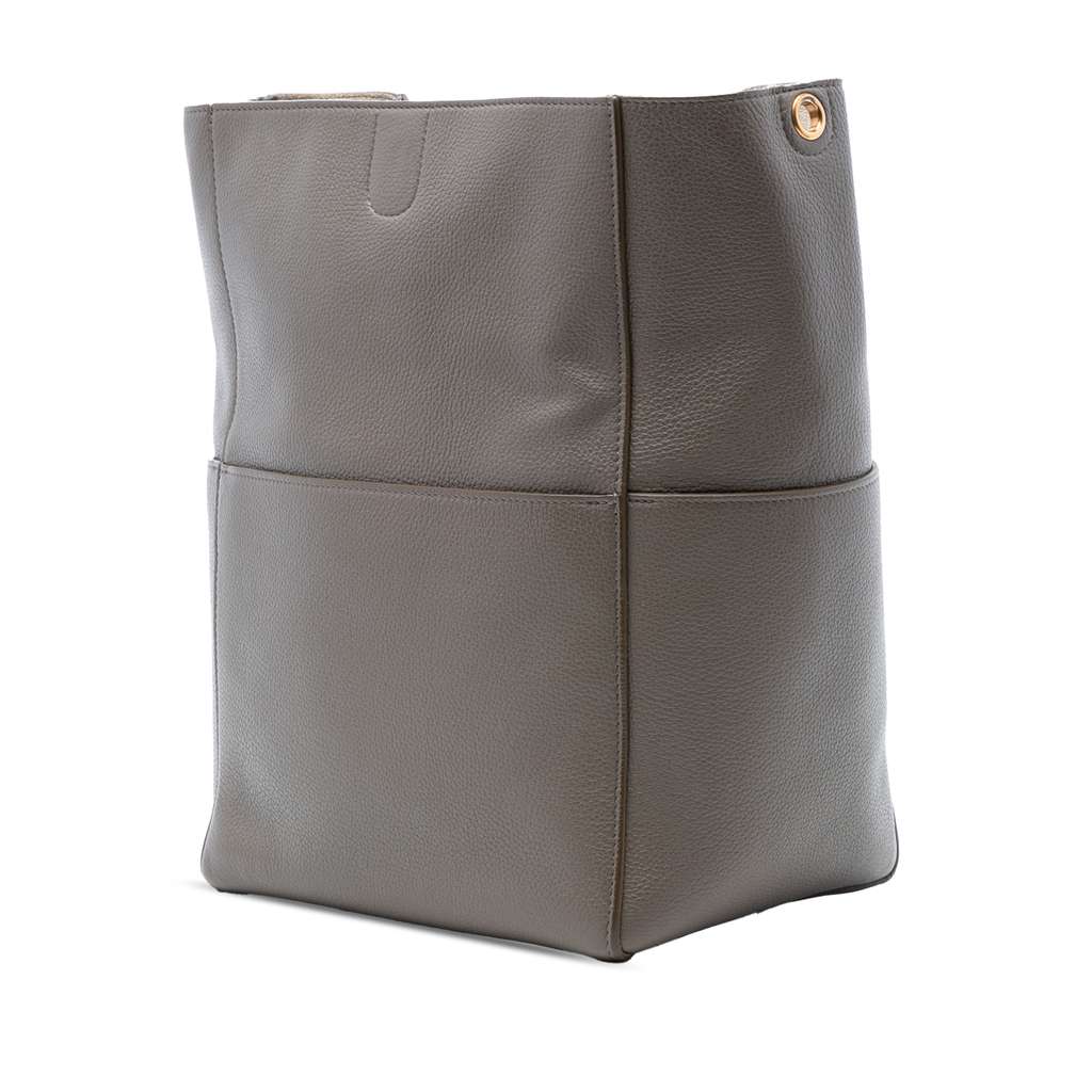 Celine Medium Leather Seau Sangle Bucket Bag Brown Leather Good condition - Back View