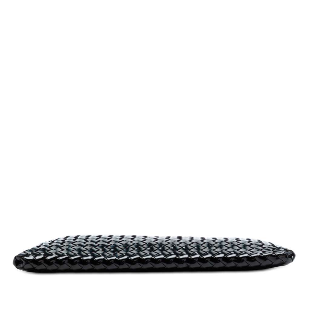 Bottega Veneta Patent Intrecciato Clutch Black Leather Good condition - Inside View