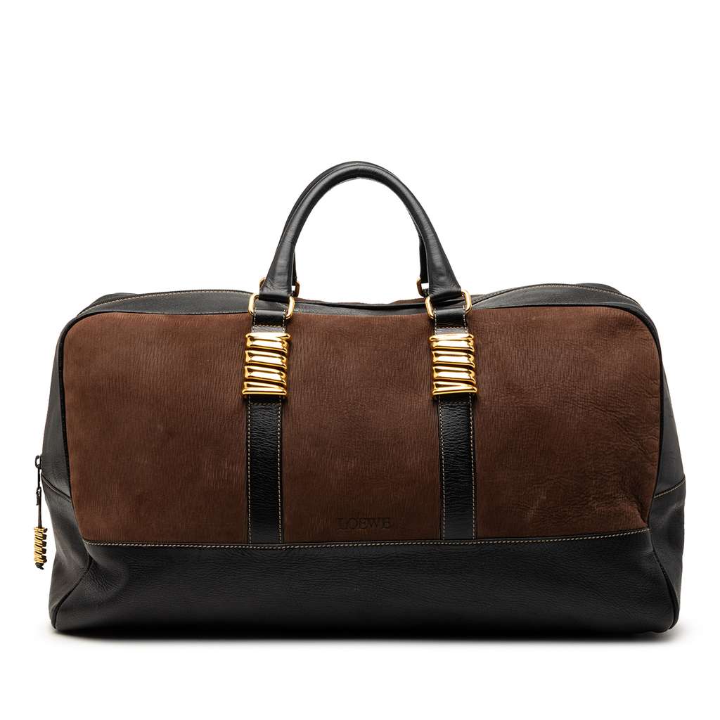 Loewe Bicolor Suede and Calfskin Velazquez Twist Travel Bag