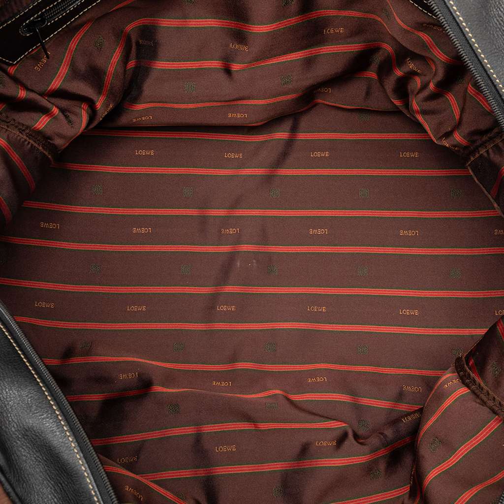 Loewe Bicolor Suede and Calfskin Velazquez Twist Travel Bag Brown Leather Good condition - Model View