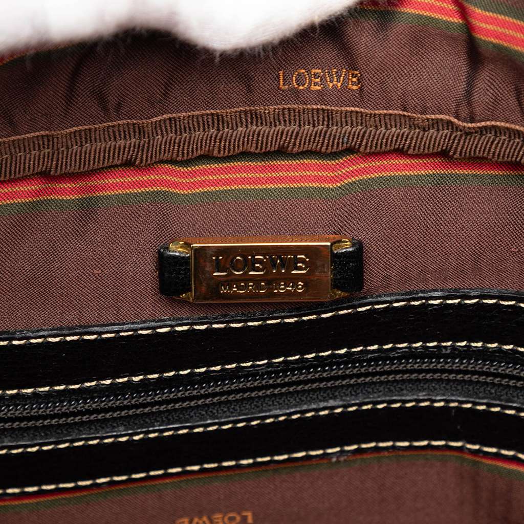 Loewe Bicolor Suede and Calfskin Velazquez Twist Travel Bag Brown Leather Good condition - Box View