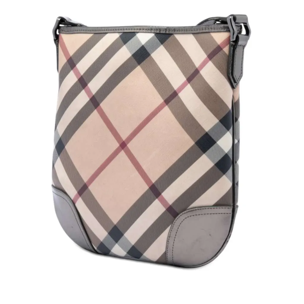 Burberry Supernova Check Coated Canvas Dryden Crossbody Beige Canvas Very good - Back View