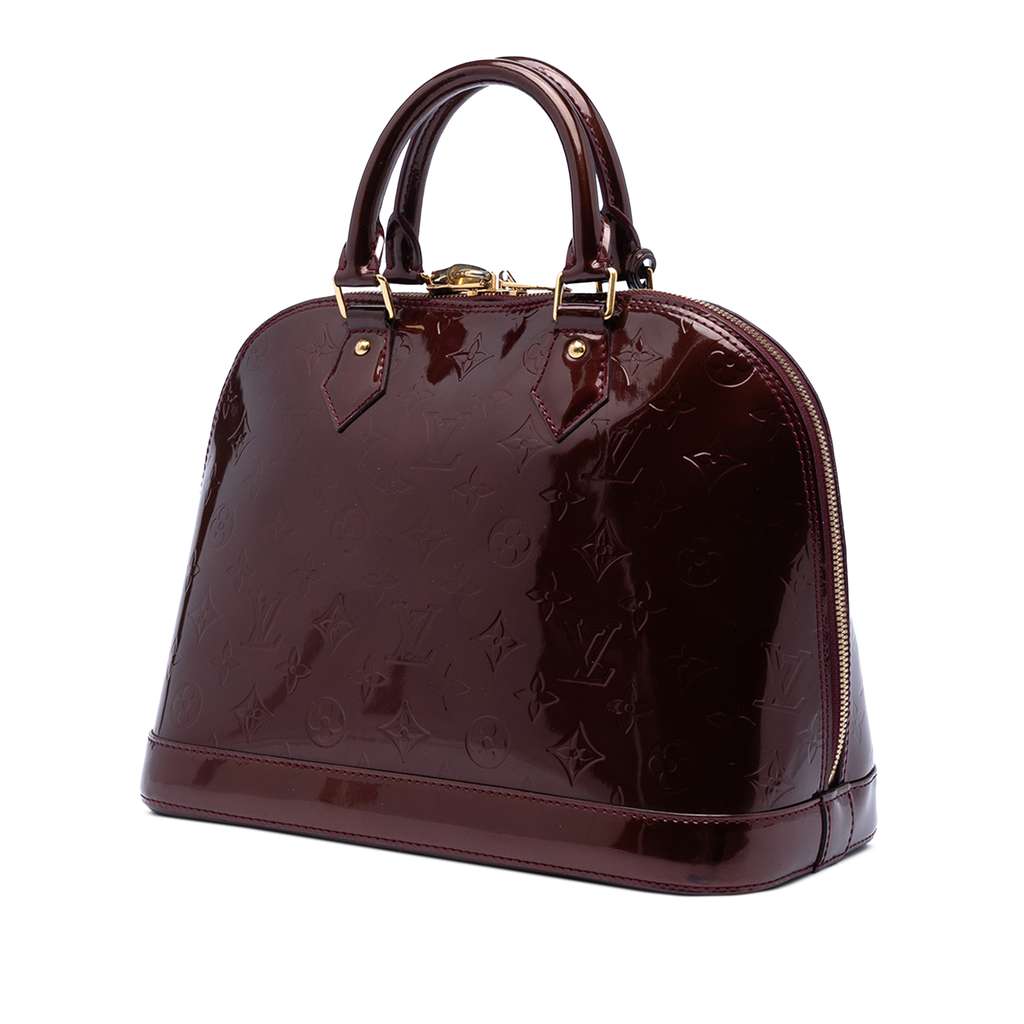 Louis Vuitton Monogram Vernis Alma PM Red Leather Good condition - Back View