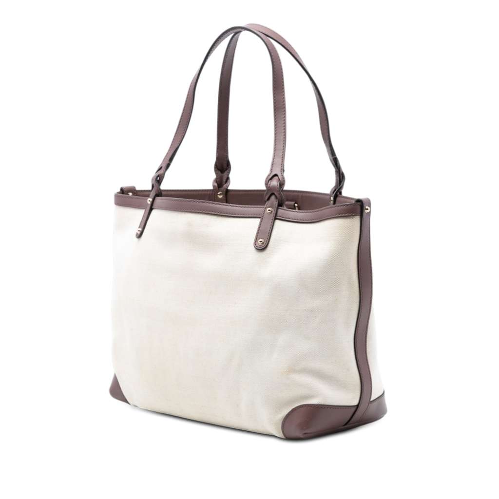 Gucci Medium Canvas Craft Tote Brown Canvas Good condition - Back View