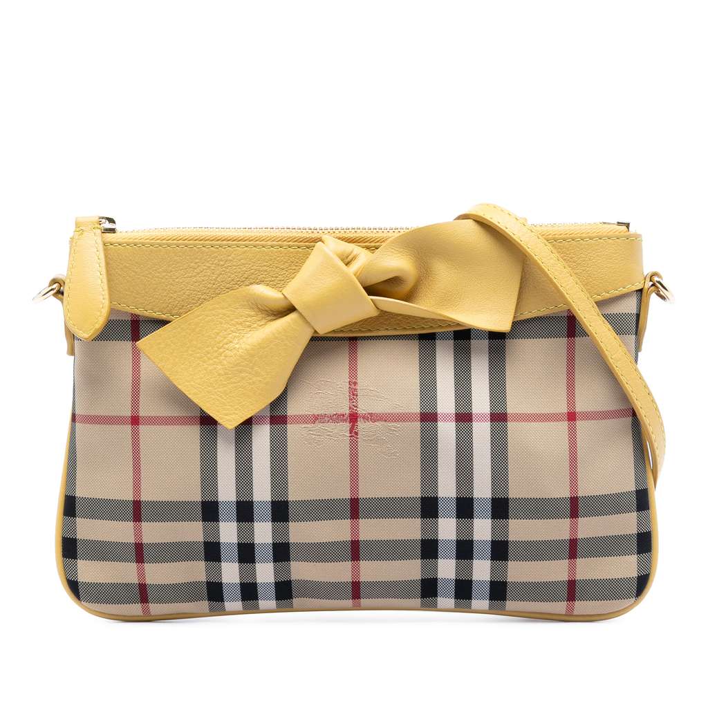 Burberry Haymarket Check Coated Canvas Bow Tie Crossbody