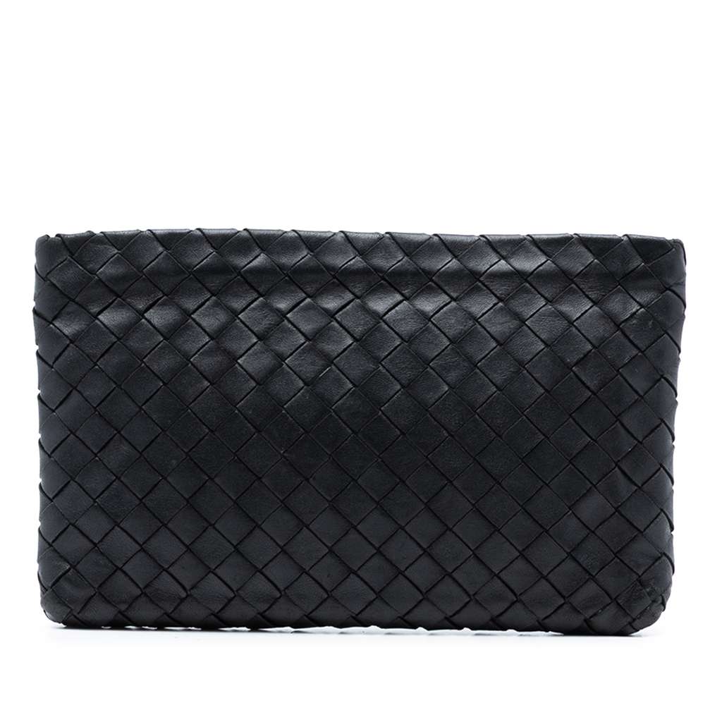 Bottega Veneta Large Nappa Intrecciato Flat Zip Pouch