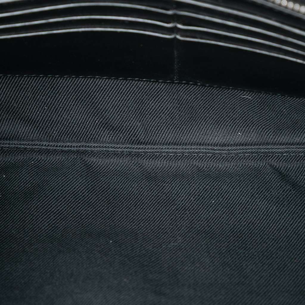 Bottega Veneta Large Nappa Intrecciato Flat Zip Pouch Black Leather Good condition - Model View