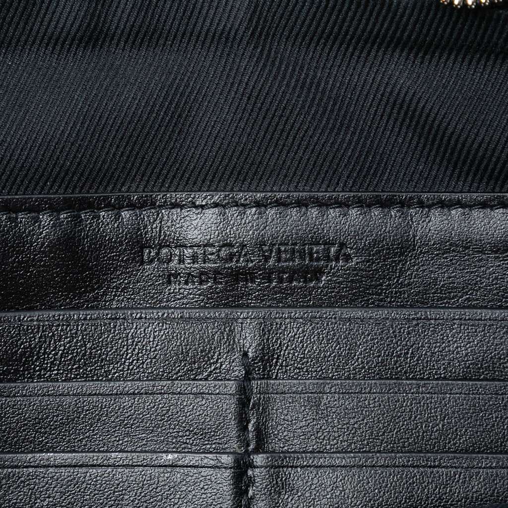 Bottega Veneta Large Nappa Intrecciato Flat Zip Pouch Black Leather Good condition - Box View