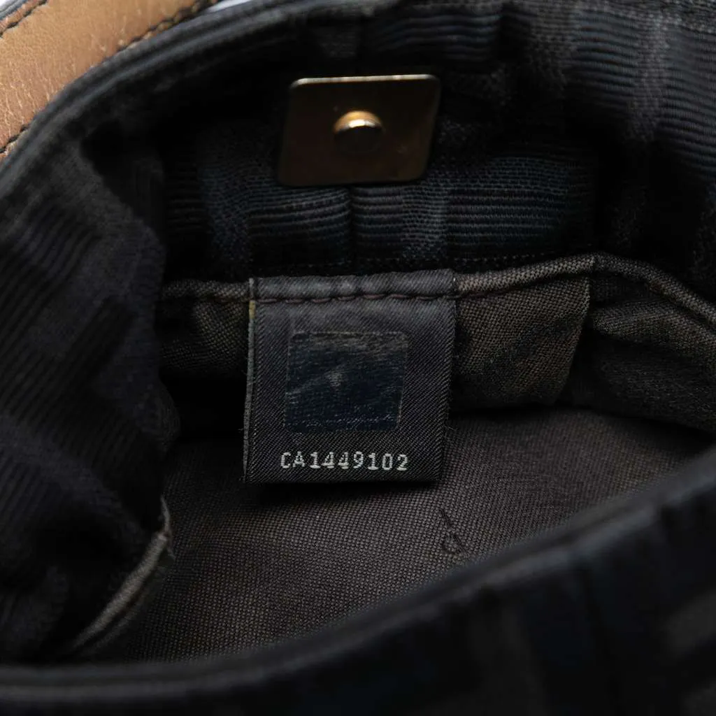 Fendi Mini Zucca Canvas Star Studded Chef Shoulder Bag Black Canvas Very good - Box View