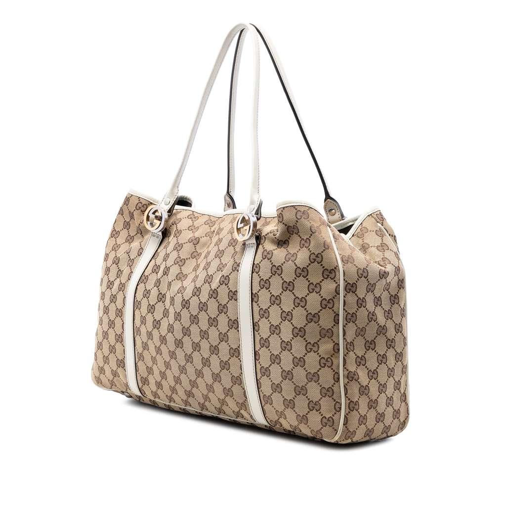 Gucci Large GG Canvas Twins Tote Beige Canvas Good condition - Back View