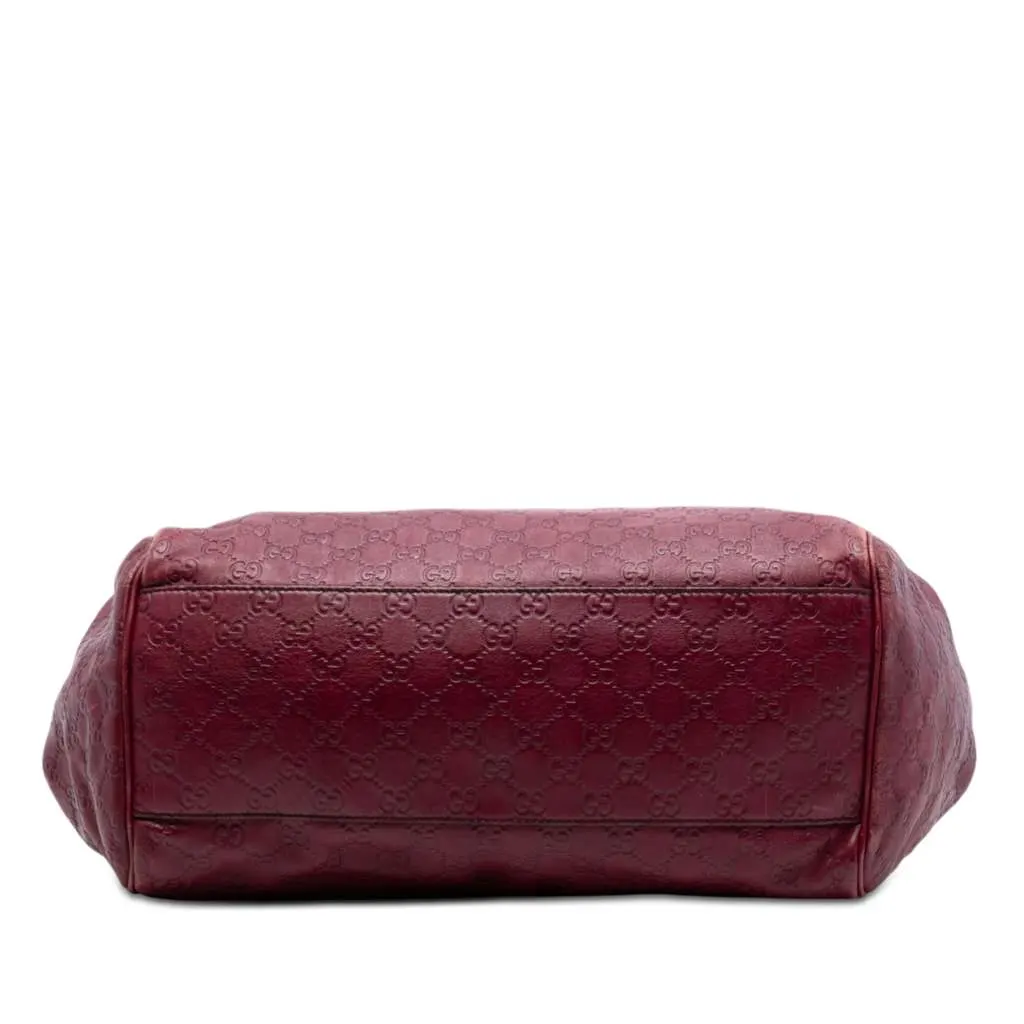 Gucci Large Guccissima Emily Chain Shoulder Bag Red Leather Very good - Inside View