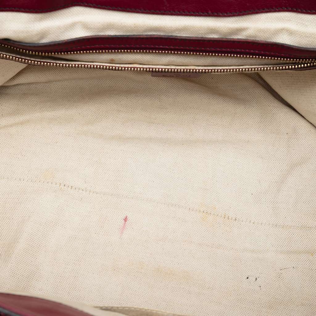 Gucci Large Guccissima Emily Chain Shoulder Bag Red Leather Good condition - Model View