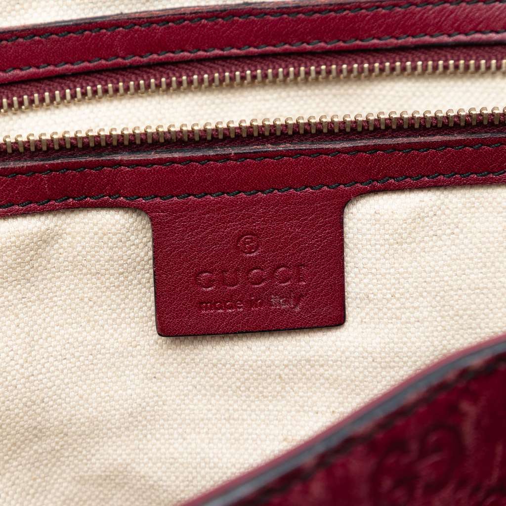 Gucci Large Guccissima Emily Chain Shoulder Bag Red Leather Good condition - Box View