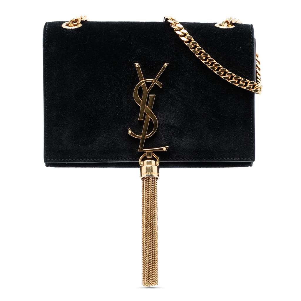 Saint Laurent Small Suede Monogram Kate Tassel Crossbody