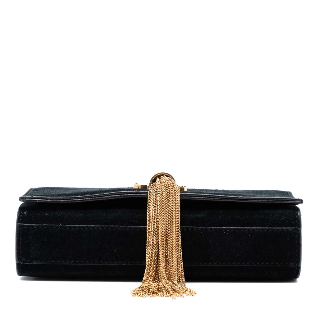 Saint Laurent Small Suede Monogram Kate Tassel Crossbody Black Leather Good condition - Inside View