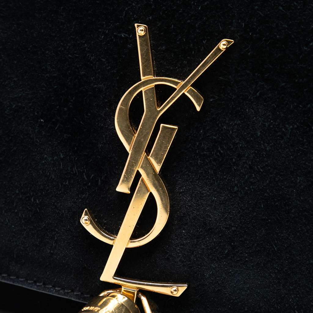 Saint Laurent Small Suede Monogram Kate Tassel Crossbody Black Leather Good condition - Box View