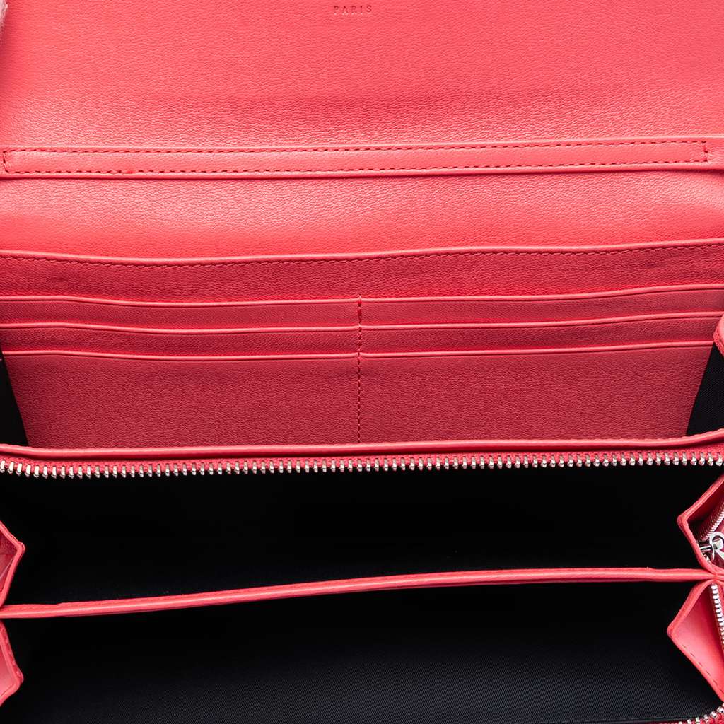 Dior Patent Cannage Lady Dior Wallet On Chain Orange Leather Good condition - Model View